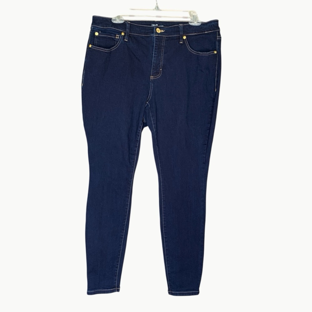I.N.C. International Concepts Skinny Jeans Midrise | Dark Indigo | 14W | INC - Picture 4 of 12